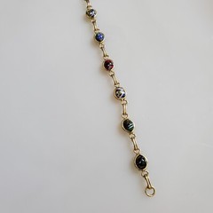VTG Multicolor Glass Cabochon Bracelet 1950’s 1960’s 1970’s