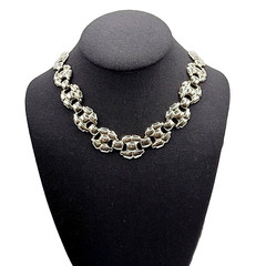 Professional Career Silver Tone Flat Link Chunky Wide Style Necklace 18 Inch