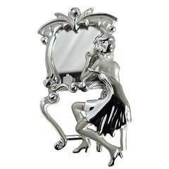 AJC Brooches Computer Woman Mirror Vanity Gumball Machine Gold Silver Lot of 3