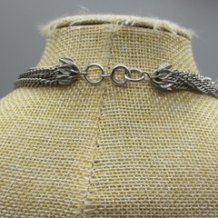 Vintage Tassel Necklace MCM Silver Tone 19 Inch