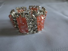 Moon Confetti Lucite Bracelet Mid-Century Retro Modernist Eames Era