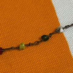 Vintage Rainbow Glass Bead Necklace Handcrafted Bohemian Jewelry 18”