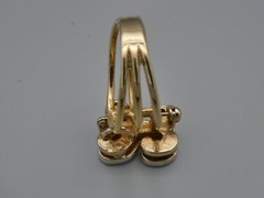 Letter L Convertible 3-in-1 Ring Pendant Brooch 18k GP Rhinestone Sz 6.25 15mm