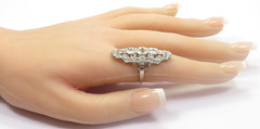 Antique Art Deco Dinner Engagement 1920’s Platinum Ring Size 7.5 UK-O1/2 EGL USA