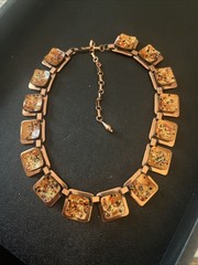 Vintage Estate Matisse Renoir Copper Enamel Necklace Choker Magnificent!