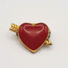 10 Heart Brooch Pins Various Materials Vintage 1980s to 1990s Colorful Whimsical