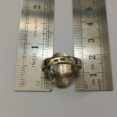Vintage Silver Niello Ring Oval Floral Gold Frame Russian 875 Soviet Men Women