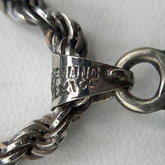 Taxco Mexico 925 Silver, Copper, Turquoise Inlay Pendant With Twist Rope Chain