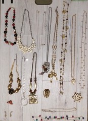 Large Unique Varied Metal And Costume Jelwery Lot Of 38 Peices