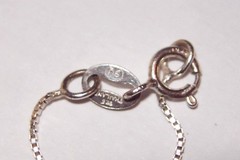 PETITE DOME AMBER BUBBLES STERLING SILVER NECKLACE PENDANT~Vtg 925 Box Chain SU