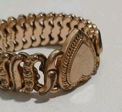 Vintage American Queen Pitman Keeler Heart Expansion Bracelet Sweetheart
