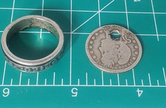 Vtg Sterling Silver LUCKY SYMBOLS Spinner Band Ring Lot ~ Sz 10