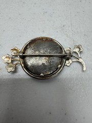 Vintage Floral Photo C Clasp Brooch ND