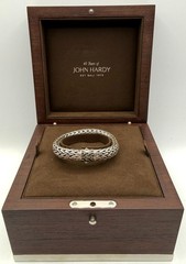 925 Silver John Hardy 40th Anniversary Bracelet 0.24ctw Black Sapphire, With Box