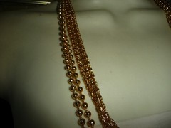 LAYERED 5 STRANDS MIX GOLD TONE CHAINS & BALL BEAD CHAIN NECKLACE #23/2