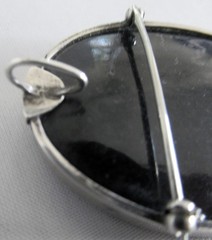 HANDMADE STERLING BUTTERFLY PENDANT BROOCH, 2 INCHES, 20 GRAMS, LAPIS & CRYSTAL