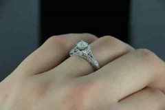 2Ct Art Deco Style Lab Created Diamond Engagement Wedding 14K White Gold FN Ring