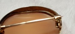 Vintage 14K Yellow Gold Solid Cameo Brooch 10.6 grams
