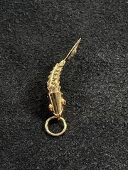 Vintage 18K Gold Articulated Chinese Koi Fish Pendant Ruby Eyes