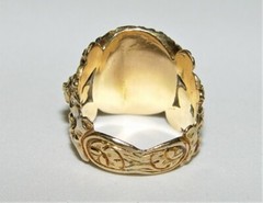 Antique Georgian 1.20CT (Est.) Rose Cut Diamond Filigree Ring 19K Gold S-5.5