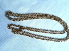 Vintage Gold Tone Chain Necklace 35 Inches Two Strands. As Pictured -VM73