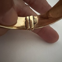 VTG Vermeil 925 HINGED BRACELET HEAVY GOLD PLATED MADE IN ITALY “small Cut!!!”