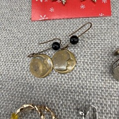 Vintage Earring Lot Clip Ons Pierced Dangle Hoops Moons Flowers 15 Pair
