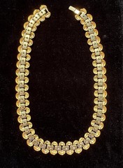 Rare 1980s Napier Heavy Gold Plated 22 Inch Triple Row Runway Statement Necklace