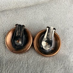 Vintage Matisse Renoir Blue Enamel Earrings Copper Clip Ons Signed