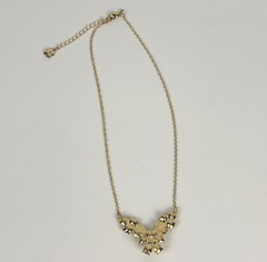 Vintage Monet Crystal & Faux-Pearl Gold-Tone Adjustable-Length Necklace 16″