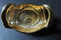 AFJ – Slide – Scarf Ring Gold – Pearl & Rhinestones ~ SIGNED – Excellent