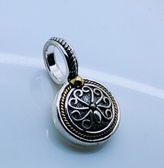 Vintage unique Boho style two tone round shape Pendant charm fashion jewelry