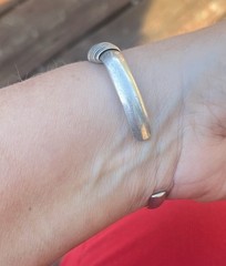 Vintage Leather and Wire Wrap 980 Sterling Silver Cuff Bracelet Mexico Unisex