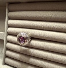 Vintage Ross-Simons Amethyst In Sterling Silver Dome Statement Ring Size 8