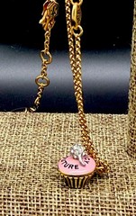 Vintage Juicy Couture Cupcake Enamel Crystal 19” Necklace New