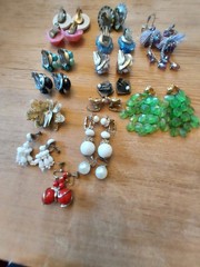 Vintage Lot Of 16pr. Earrings Marvella,Jaycraft,Kramer,Japan,Hong Kong,Germany