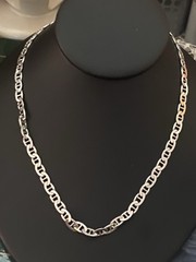 Sterling Silver Italy Anchor Mariner Chain 18″ Necklace – 21g
