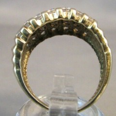 Antique Men’s Channel Set Ring 2.2 Ct Simulated Diamond 14k Yellow Gold Over