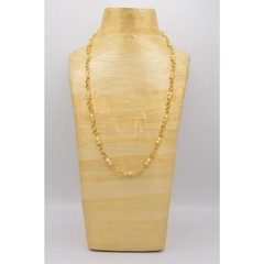 Vintage Pearl Station Necklace White Beaded Chain Gold Tone Linked 1980s Bin2