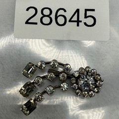 Vintage Rhinestone Brooch Silver Tone Star