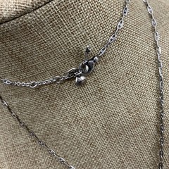 Signed FOSSIL antique silver anchor link magnetic locket necklace