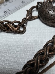 Vintage Unique Jewlery Lot Copper Wood Glass Metal Bead Necklaces