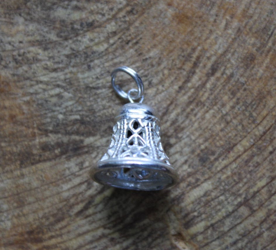 Sterling Silver BELL Charm makes chime sound