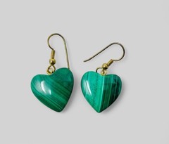 VTG Malachite Jewelry Necklace Earrings Bracelet w/ 14k Gold Clasp Married Set