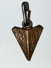 Vintage Copper Arrow Head Pendant Zipper Pull Royce NY 3/4″