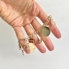 Vintage 1940’s 1950’s Horse Boat Charm Bracelet 14K Yellow Gold, 22.09 Grams