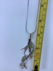 vintage silver 925 waterfall Artist Signed necklace Crystal