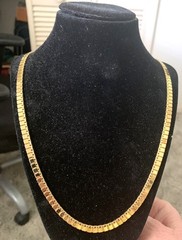 Vintage Monet Necklace Shiny Goldtone Flat Chain 25 1/4″ Necklace