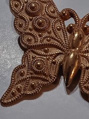 Miriam Haskell Vintage Gold-tone Butterfly Brooch