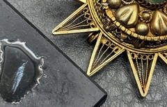 VTG 800 Silver Large 2+” Vermeil Ornate Celestial Star Burst Brooch Pendant